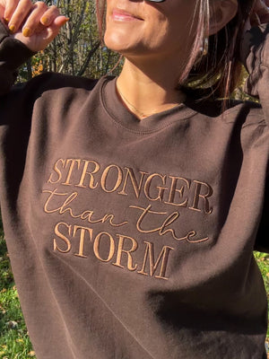 Stronger Than The Storm Embroidered Sweatshirt