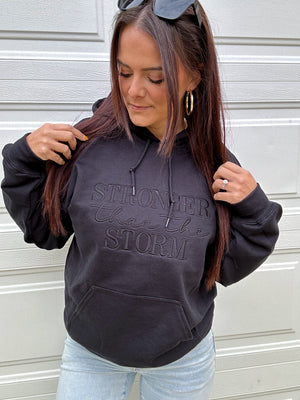 Stronger Than The Storm Embroidered Hoodie