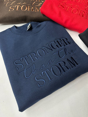 Stronger Than The Storm Embroidered Sweatshirt