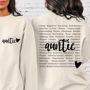 Auntie (front and back) Sweatshirt