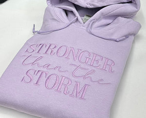 Stronger Than The Storm Embroidered Hoodie