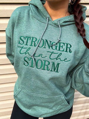 Stronger Than The Storm Embroidered Hoodie