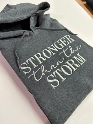 Stronger Than The Storm Embroidered Hoodie