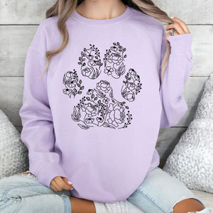 Paw Floral Print Sweatshirt