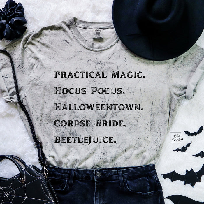 Practical Magic. Hocus Pocus. Halloweentown. Corpse Bride. Beetlejuice. Smoke Blasted Tee